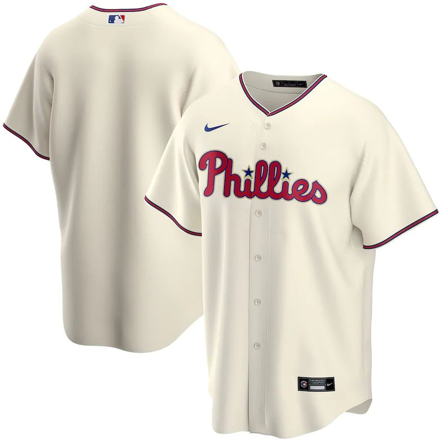 Youth Philadelphia Phillies Nike Cream Alternate Replica Team MLB Jerseys